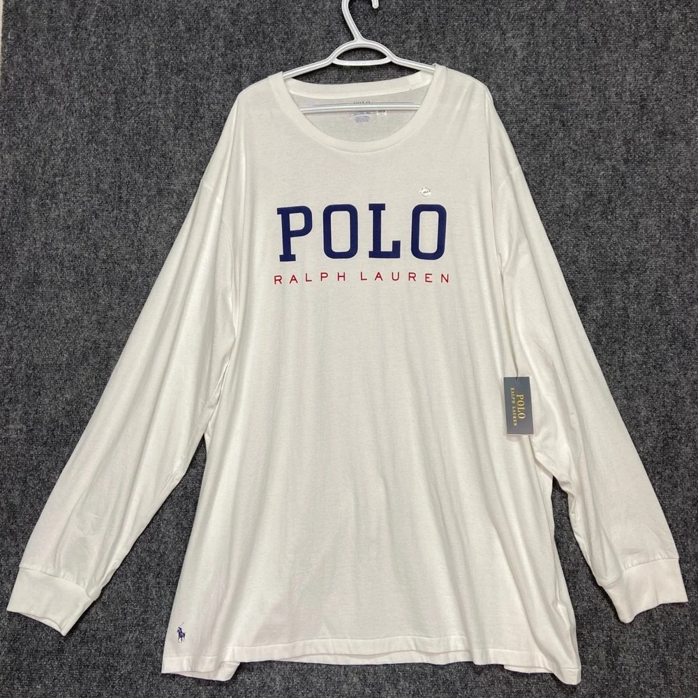 Polo Ralph Lauren Men's‎ 3LT White Long Sleeve T-Shirt Classic Fit Big Logo NWT